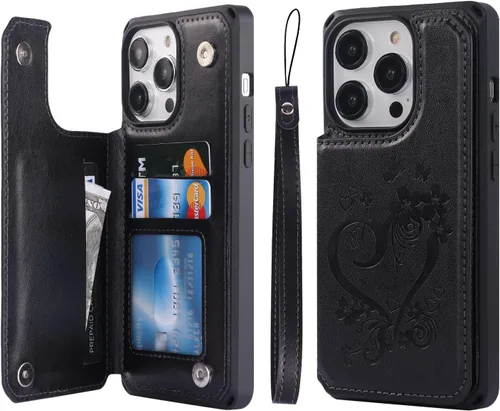 Miniatura 13 de Cavor Funda para iPhone 14 Pro Max con Tarjetero, Funda Cartera para iPhone 14 Pro Max para Mujeres y Hombres, Soporte de Tarjetas de Crédito
