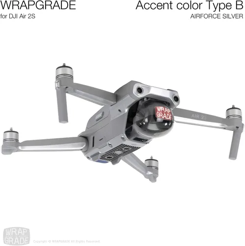 Miniatura 3 de WRAPGRADE Funda compatible con DJI Air 2S Color de acento B (Airforce Silver)