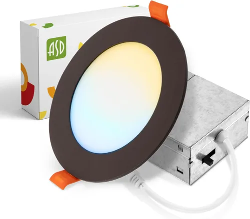 Miniatura 15 de ASD Paquete de 6 luces LED empotrables de 4 pulgadas, 12 W, 5 CCT 2700K-5000K CRI90+, luces de techo regulables ultrafinas con clasificación IC