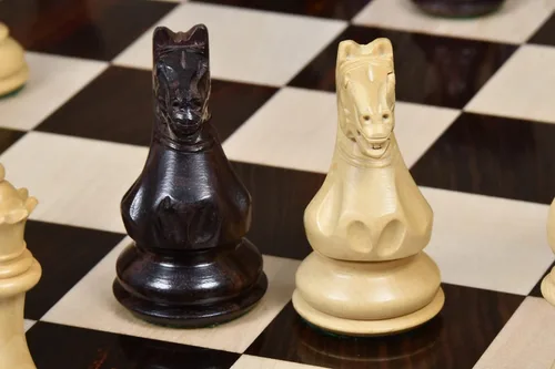 Miniatura 4 de Fierce Knight Staunton Wooden Chess Pieces – 3.5" King in Indian Rosewood & Boxwood for Tournament and Collector Use