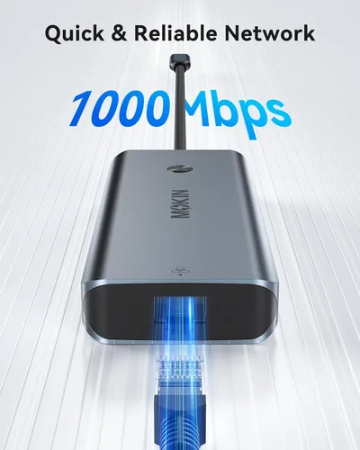 Miniatura 5 de Hub USB C para MacBook Pro/Air, Mac Dongle con 3 puertos USB, USB C a HDMI, USB C a RJ45 Ethernet, MOKiN 8 en 1 USB C a HDMI, carga PD de 100 W