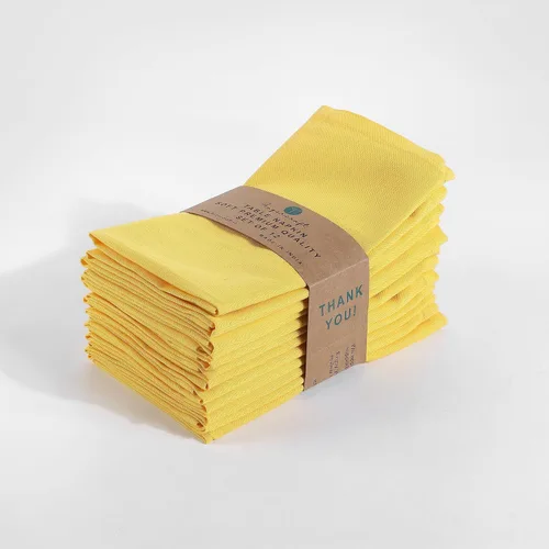 Miniatura 46 de Fingercraft Juego de 12 servilletas de tela de mezcla de lino y algodón, lavables, calidad premium, fiestas, bodas, servilletas de cena en inglete