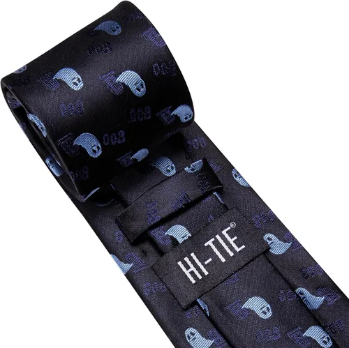Miniatura 271 de Hi-Tie Corbata clásica de cachemira para hombre con pañuelo y gemelos a cuadros