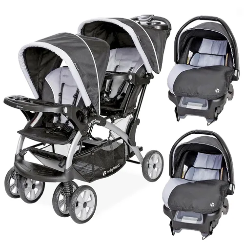 Miniatura 12 de Baby Trend Cochecito Doble para Bebés y Niños Pequeños y Combo de Asiento de Automóvil, Juego de 2 Piezas, Caqui - Dúo de Cochecito Portátil