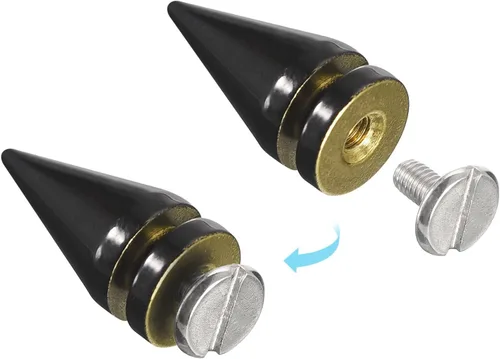 Miniatura 4 de uxcell 8 remaches de punta de cono de 0.39 x 0.78 pulgadas para manualidades de cuero, ropa, zapatos, cinturones, bolsas (negro brillante)