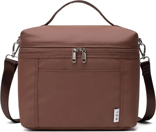 NOL Natural Organic Lifestyle Bolsas de almuerzo aisladas para mujeres Bolsa refrigeradora Nailon ligero impermeable Lonchera para el trabajo Café