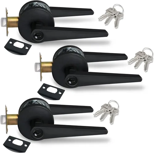 Miniatura 17 de MD8820-DB-BK-1P - Manija de puerta de privacidad sólida para dormitorio y baño, acabado negro mate
