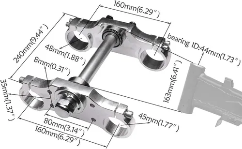 Miniatura 4 de TDPRO Neumático y llanta de rueda delantera 70/100-17 con rodamiento de 0.591 in y rotor de disco de freno y pinza de freno de disco hidráulico