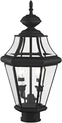 Miniatura 8 de Livex Lighting 2264-01 Georgetown - Cabezal de poste para exteriores con 2 luces, latón antiguo