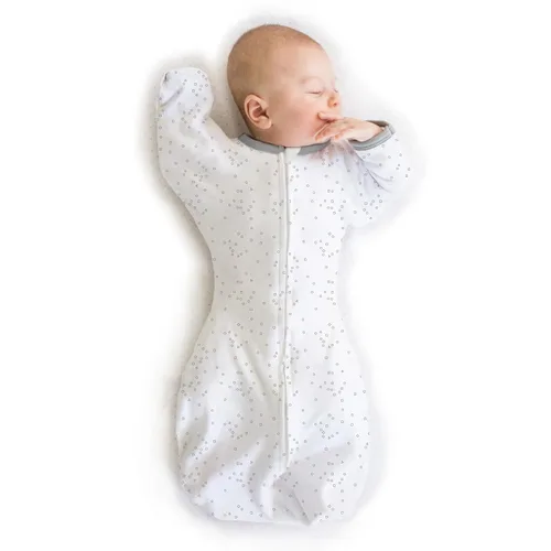 Miniatura 16 de Amazing Baby - Saco de transición para envolver al bebé, mangas de media longitud con brazos hacia arriba y puños de mitones, manta portátil para En