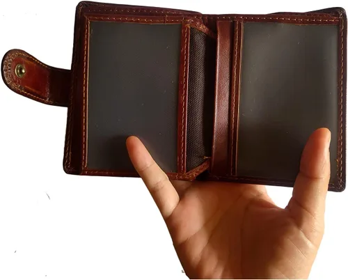 Miniatura 52 de Hombres Cool Eagle Wolf Caballo Totem Cuero Vaca Vertical Cartera Cremallera Multi-tarjeta Titular, Tótem de caballo, Minimalista