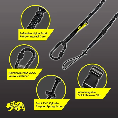 Miniatura 2 de BearTOOLS Cordón de seguridad intercambiable para herramienta de cambio rápido, 3 en 1, protección contra caídas de seguridad, bloqueo de tornillo