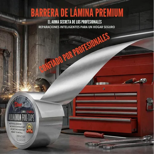 Miniatura 4 de ETERART Cinta de Conducto de Papel de Aluminio Resistente, Sellado y Reparación a Alta Temperatura, Perfecta para HVAC, Conductos de Aire