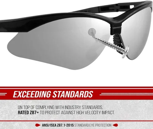 Miniatura 2 de Glove Station Optic Max Safety Glasses for Men & Women, Scratch-Resistant Eye Protection for, Hunting & Construction Plateado (Silver Mirrored)