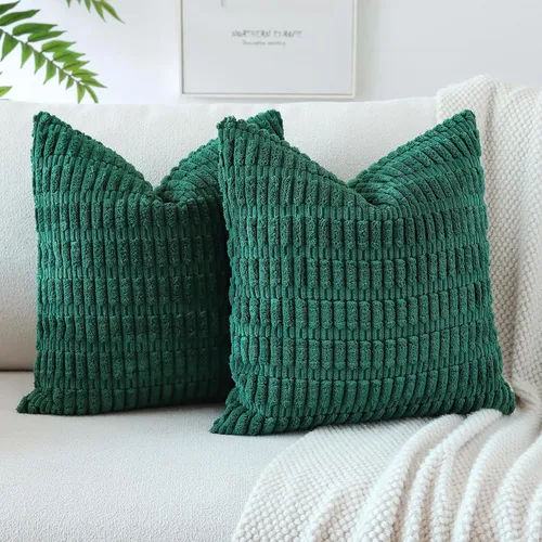 Miniatura 42 de OTOSTAR - Paquete de 2 fundas de cojín decorativas de pana suaves y a rayas estilo boho, fundas de cojín cuadradas para decoración del hogar, fundas