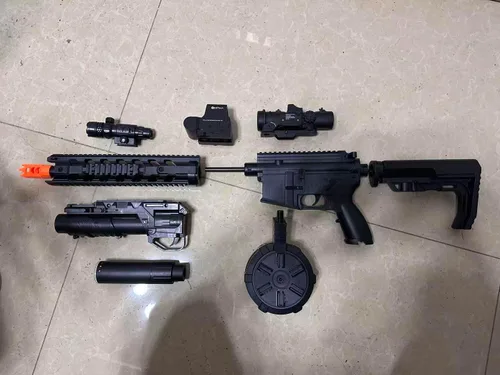 Miniatura 7 de Gel Splat Blaster - Tamaño grande de 32 pulgadas - Luz LED - Accesorios ricos - Modo automático y manual - Batería recargable modular de 7.4 V