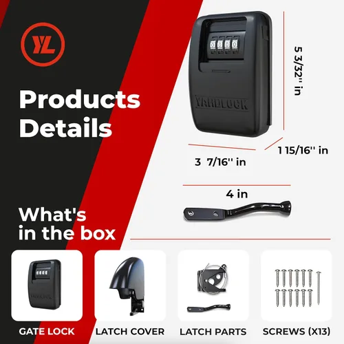 Miniatura 6 de Cerradura de puerta XLB – Cerradura y pestillo sin llave para cercas seguras con acceso de 2 vías – Sistema fuerte y duradero para prevención