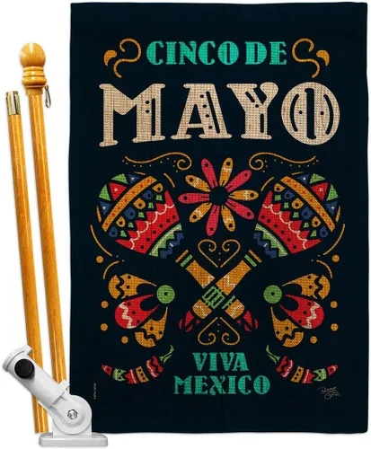 Miniatura 15 de Breeze Decor Cinco de Mayo Viva México - Juego de banderas de jardín para fiesta de verano, cactus, piñata, sombrero, fiesta mexicana, pequeña