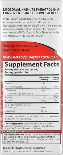 Miniatura 2 de Aurora Nutrascience Vida Lifescience - Suplemento líquido liposomal NAD+ con resveratrol/Amazon [NAD +/Resveratrol, paquete de 10 unidades]