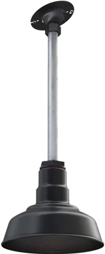 Miniatura 52 de Steel Lighting Co. Inglewood - Lámpara de granero Lámpara montada en el techo Cúpula redonda de 8 pulgadas vástago inclinado de 12 pulgadas