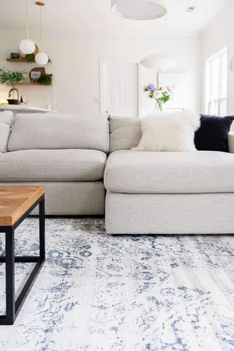 Miniatura 8 de Unique Loom Chateau Collection - Alfombra de área - Hoover (2' 2" x 3' 1" rectangular, azul oscuro/beige)