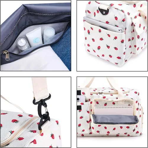 Miniatura 193 de Pequeña bolsa de gimnasio para mujer, bolsa de viaje con compartimento para zapatos