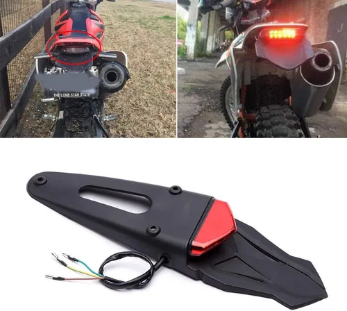 Miniatura 2 de Luz trasera LED roja de montaje en guardabarros trasero, lámpara de freno, señales de giro, luz de placa de matrícula para motocicleta todoterreno