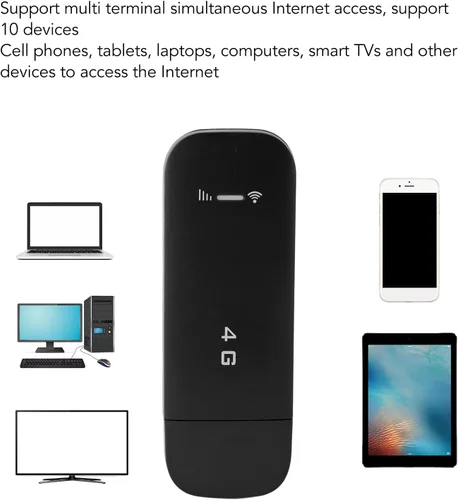 Miniatura 2 de Generic Enrutador WiFi USB 4G LTE, punto de acceso WiFi portátil con ranura para tarjeta SIM, enrutador de punto de acceso móvil WPA / WPA2