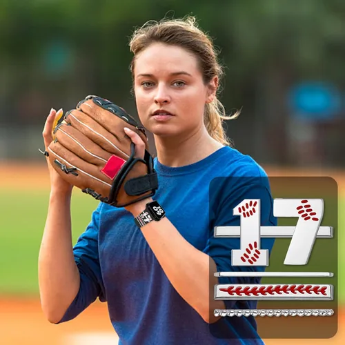 Miniatura 7 de Dijes de reloj de béisbol con números para niños de 00 a 30 atletas de números decorativos compatibles con accesorios de Apple Watch de 1.772 in