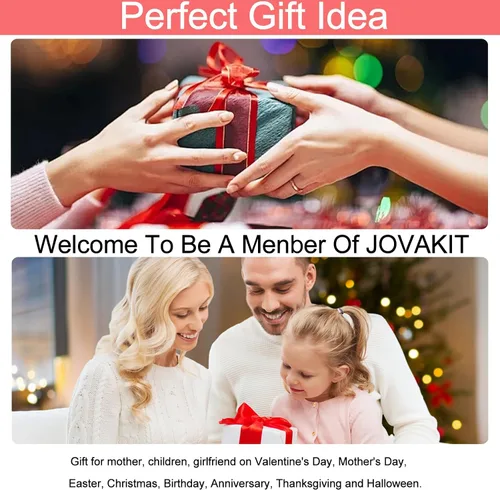 Miniatura 7 de Bolsa de maquillaje alfabética JOVAKIT, bolsa de cosméticos para mujeres, regalos de Navidad para niñas de 6 a 18 años, neceser de viaje con flores