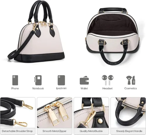 Miniatura 5 de Bagsure Juego de bolsos de mano, juegos de bolsos para mujer, bolsa de mano, 4 piezas, juego de bolso con bolsa de mano, bolsa de hombro, negro