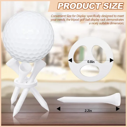 Miniatura 2 de Gemscream 1 soporte de exhibición de pelotas de golf acrílicas, trípode para pelotas de golf, soporte de exhibición de pelotas de golf