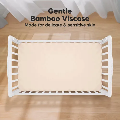 Miniatura 2 de KeaBabies Paquete de 2 sábanas para cuna de bebé para niño y niña, 52x28 viscosa derivada de bambú, sábana para cama de niño pequeño, neutra, funda