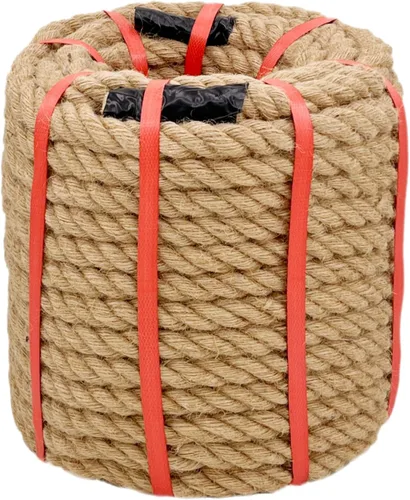 Miniatura 7 de Cuerda de cáñamo de 1 pulgada x 50 pies, cuerda trenzada de 4 hebras resistente para manualidades, decoración náutica, tira y afloja, paisajismo