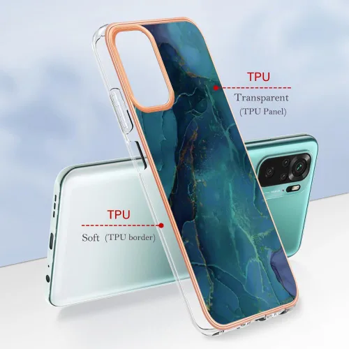 Miniatura 6 de XYX Funda compatible con Xiaomi Redmi Note 10s, galvanizado mármol TPU delgado cuerpo completo elegante funda protectora a prueba de golpes