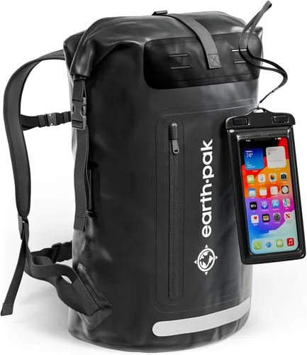 Miniatura 9 de Earth Pak Mochila impermeable - Mochila de senderismo resistente - Bolsa con cierre enrollable - Bolsa seca acolchada con carcasa impermeable