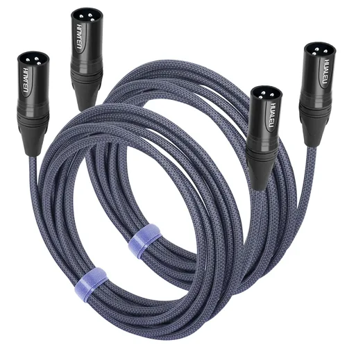 Miniatura 13 de Cable de audio de equilibrio de 3 pines hembra a hembra, cables de conexión de micrófono de 3 pines, cables de conexión XLR hembra a hembra DMX