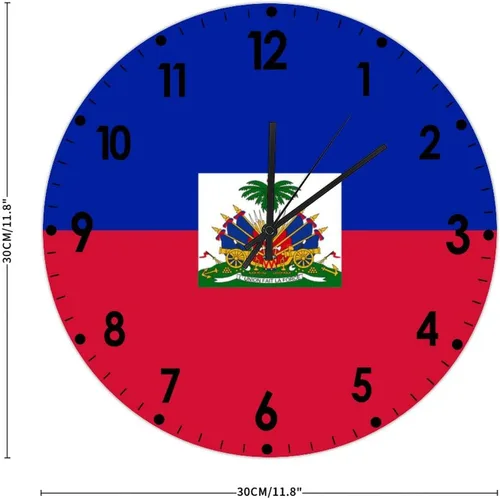 Miniatura 585 de Cheyan Reloj de pared con bandera de Canadá de 12 pulgadas, silencioso, sin tictac, de PVC, funciona con pilas, reloj redondo decorativo, regalo