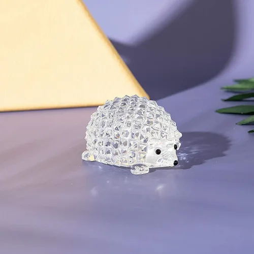 Miniatura 2 de LONGWIN Mini estatuas de vidrio erizo de cristal figuras coleccionables de animales de cristal adornos decorativos de mesa para el hogar