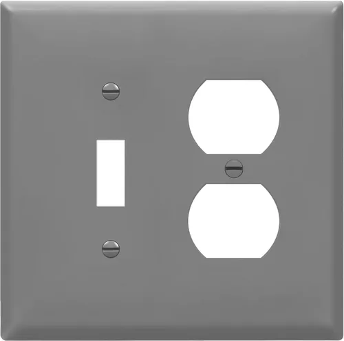 Miniatura 10 de Enerlites placas para combinación de apagador de pared, tamaño estándar, de policarbonato irrompible, color blanco, Blanco, 1