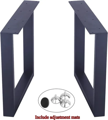 Miniatura 7 de MBQQ Patas para muebles de 15.7" de altura 17.7" de ancho, tubo cuadrado rústico decorativo, patas de mesa de metal resistente, patas de escritorio