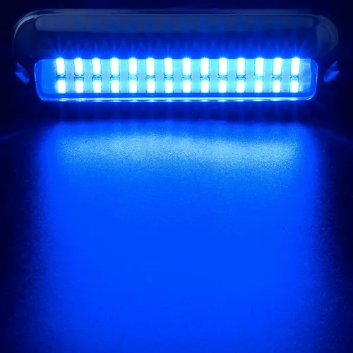 Miniatura 3 de HUSUKU Luces LED marinas de mediados de 42 LED de 1500 LM para barco bajo el agua (azul), 2 unidades, 5.1 pulgadas, IP68, acero inoxidable 316
