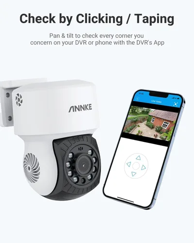 Miniatura 4 de ANNKE DVR de vigilancia con cable H.265+ 8CH de 5MP Lite y 4X 1080p AHD Cámara CCTV PT para exteriores con giro de 350° e inclinación de 90°