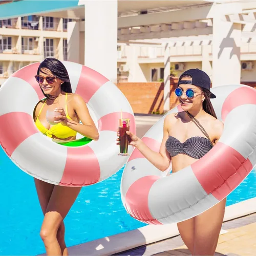 Miniatura 5 de 2 flotadores inflables para piscina, fiesta, lago, playa, adultos, flotadores, tubos de natación, flotadores para decoración de fiesta de playa