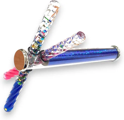 Star Magic KaleidoscopeX - Varita de doble purpurina Kaleidsocope con dos varitas pequeñas con purpurina que cruza el caleidoscopio (azul)