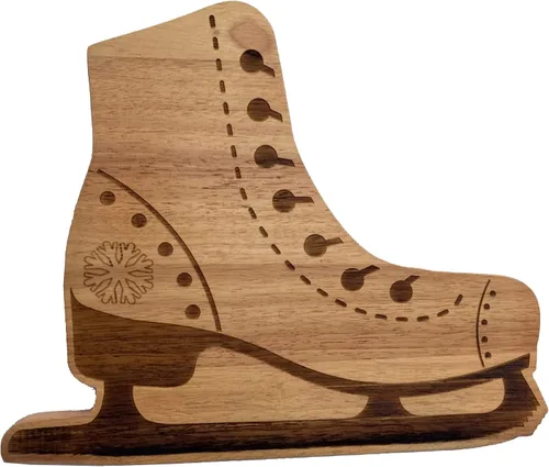 Miniatura 19 de Creative Gifts International Après - Tabla de madera de esquí Tabla de servir de 10 x 15 pulgadas Plato de madera para cortar y servir Caja