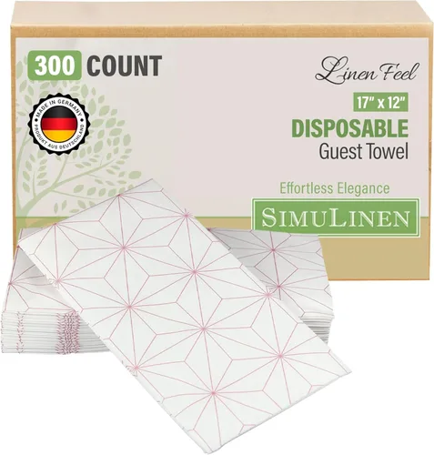 Miniatura 22 de SimuLinen Toallas de mano desechables de jardín azul con flores para baño, toallas para invitados de un solo uso con tacto de lino, papel de seda
