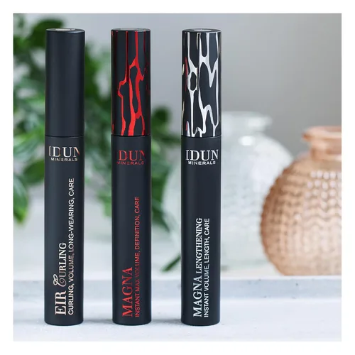 Miniatura 3 de IDUN Minerals Mascara Eir Curling - Potenciador de rizos, alargamiento de pestañas con aplicador de varita curva, fórmula mineral cremosa