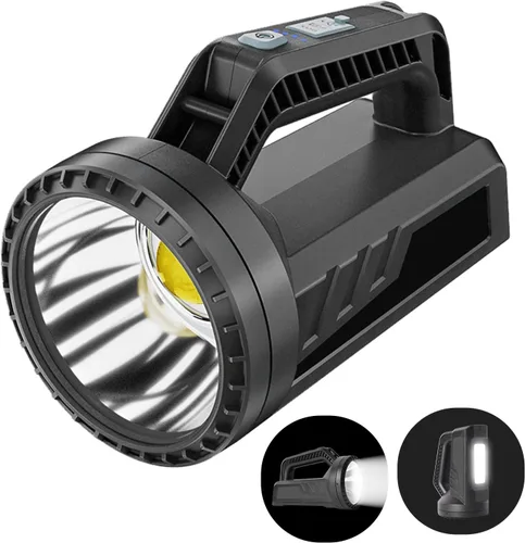 Linterna LED recargable, linterna de camping portátil de 4800 mAh, 7 modos de luz e impermeable, proyector de mano súper brillante para emergencias