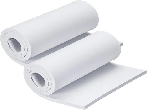 Miniatura 25 de Hoja de espuma EVA blanca en rollo, espuma EVA premium de 6 mm de grosor, 49" x 13.9", alta densidad 86 kg/m3 para disfraz de Halloween, Blanco